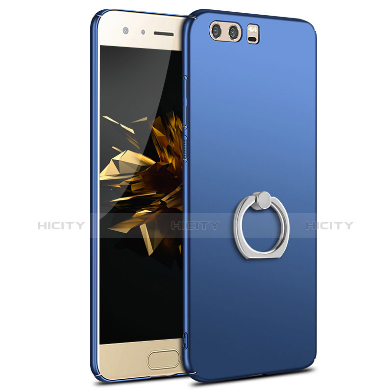 Custodia Plastica Rigida Cover Opaca con Anello Supporto A01 per Huawei Honor 9 Blu