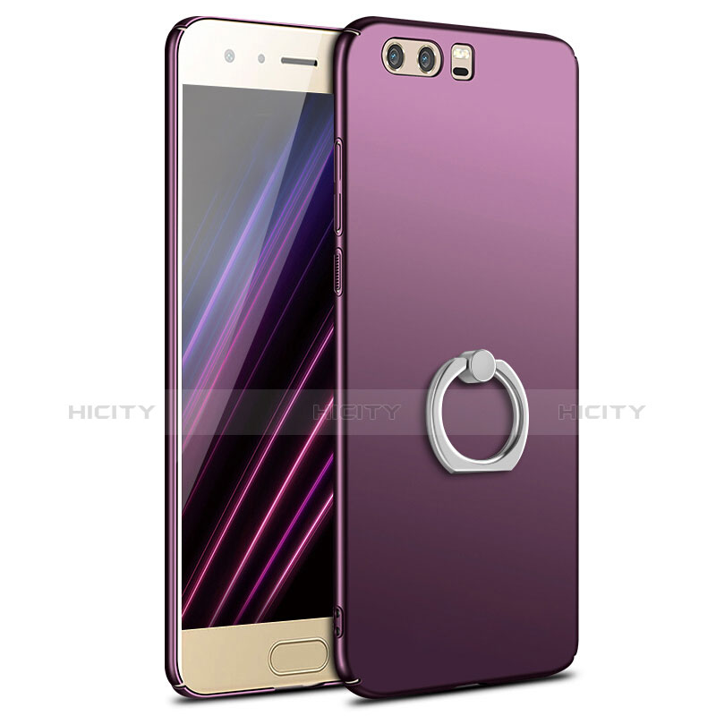 Custodia Plastica Rigida Cover Opaca con Anello Supporto A01 per Huawei Honor 9 Viola