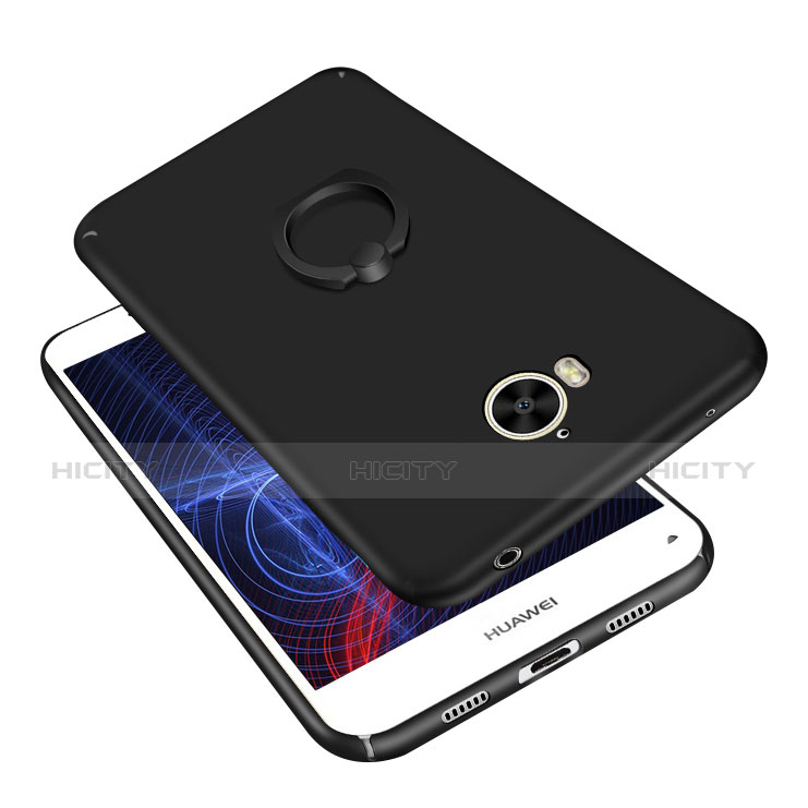 Custodia Plastica Rigida Cover Opaca con Anello Supporto A01 per Huawei Honor Play 6