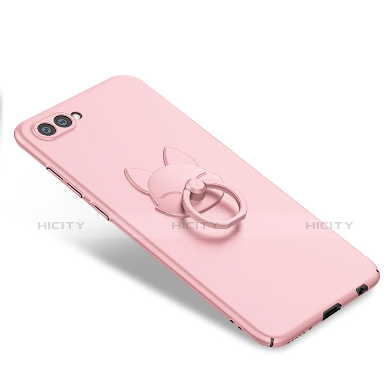 Custodia Plastica Rigida Cover Opaca con Anello Supporto A01 per Huawei Honor V10