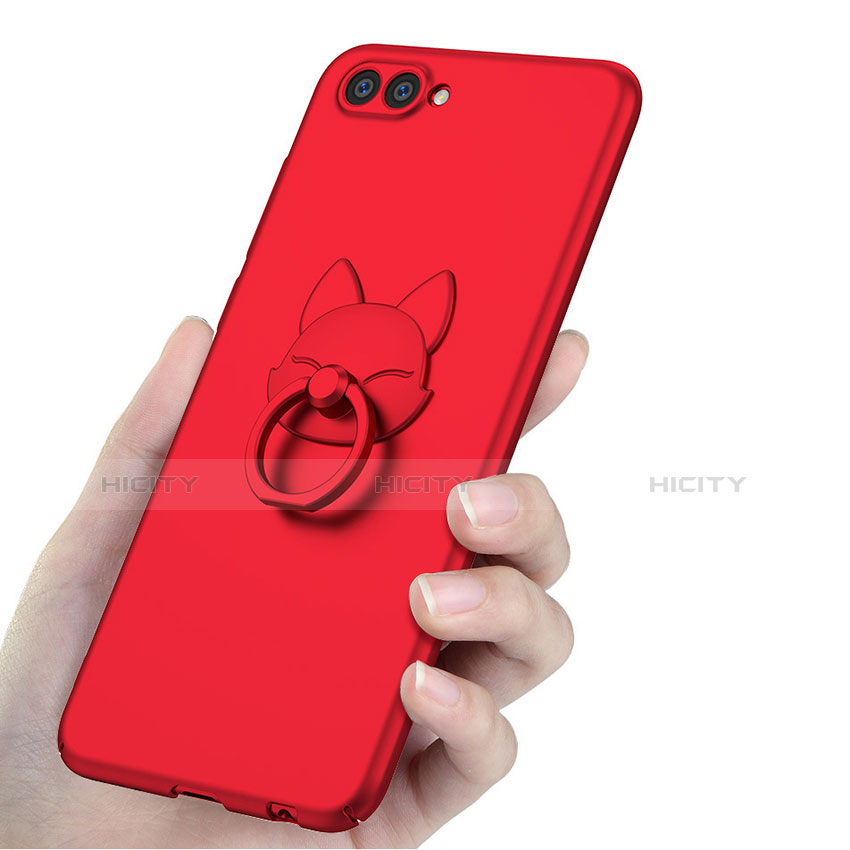 Custodia Plastica Rigida Cover Opaca con Anello Supporto A01 per Huawei Honor View 10