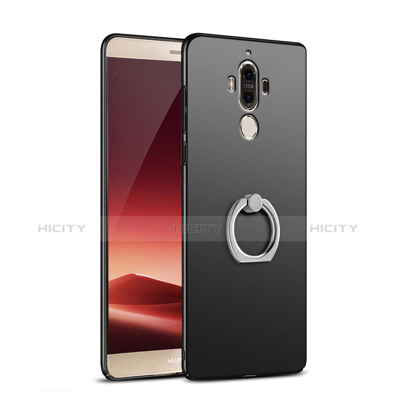 Custodia Plastica Rigida Cover Opaca con Anello Supporto A01 per Huawei Mate 9