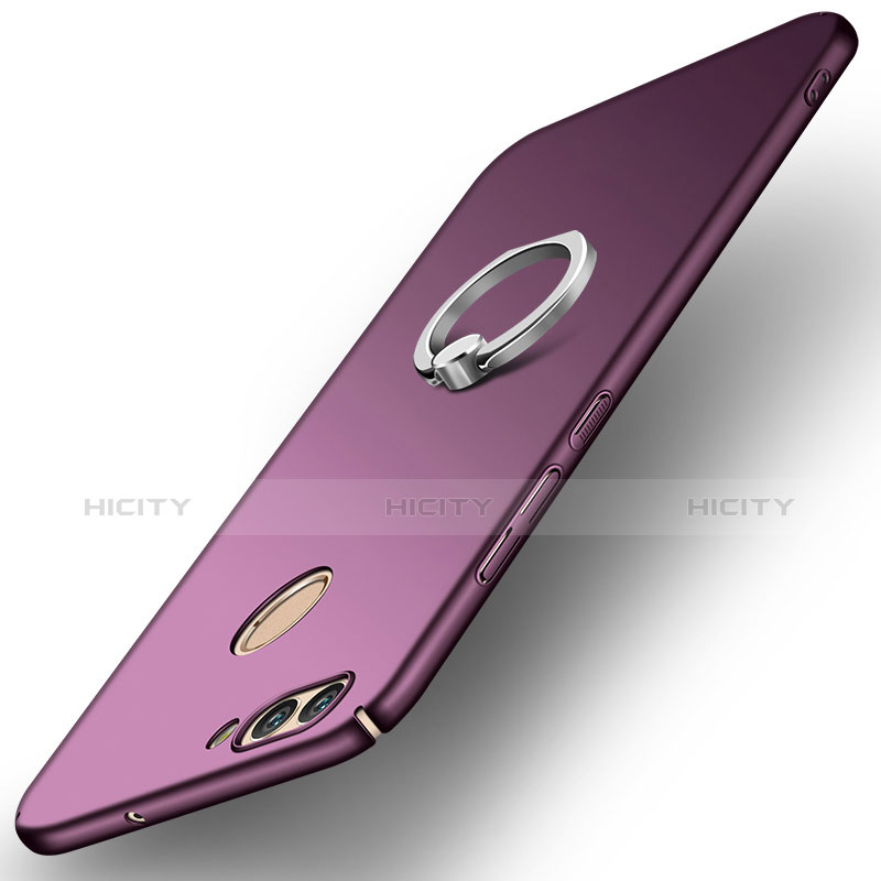 Custodia Plastica Rigida Cover Opaca con Anello Supporto A01 per Huawei Nova 2 Plus Viola