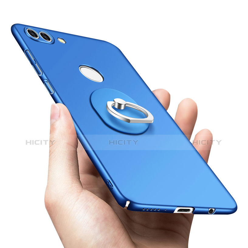 Custodia Plastica Rigida Cover Opaca con Anello Supporto A01 per Huawei Y9 (2018)