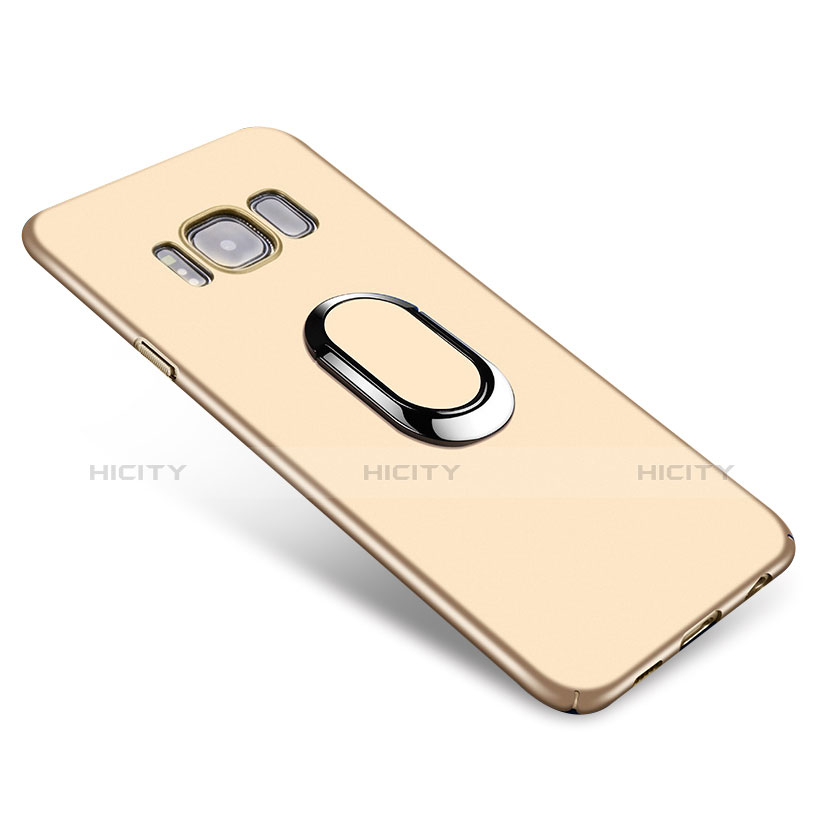 Custodia Plastica Rigida Cover Opaca con Anello Supporto A01 per Samsung Galaxy S8 Plus Oro