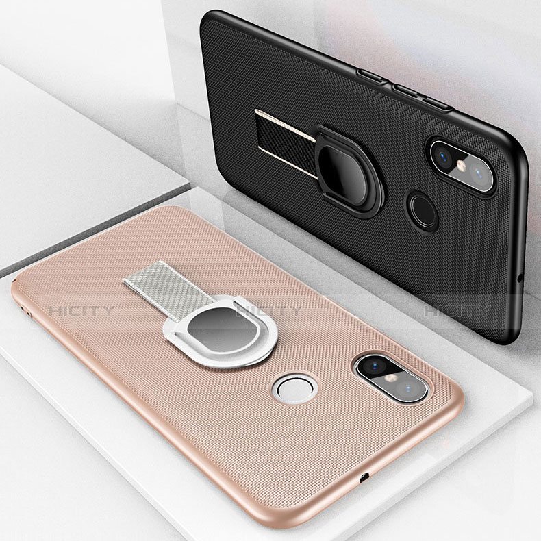 Custodia Plastica Rigida Cover Opaca con Anello Supporto A01 per Xiaomi Mi 8