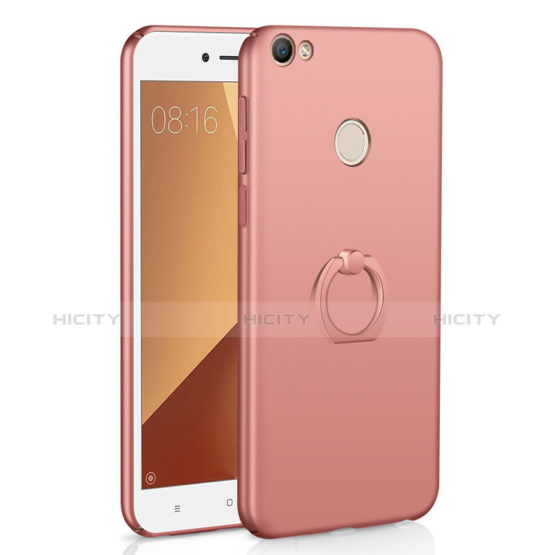 Custodia Plastica Rigida Cover Opaca con Anello Supporto A01 per Xiaomi Redmi Note 5A Prime Oro Rosa