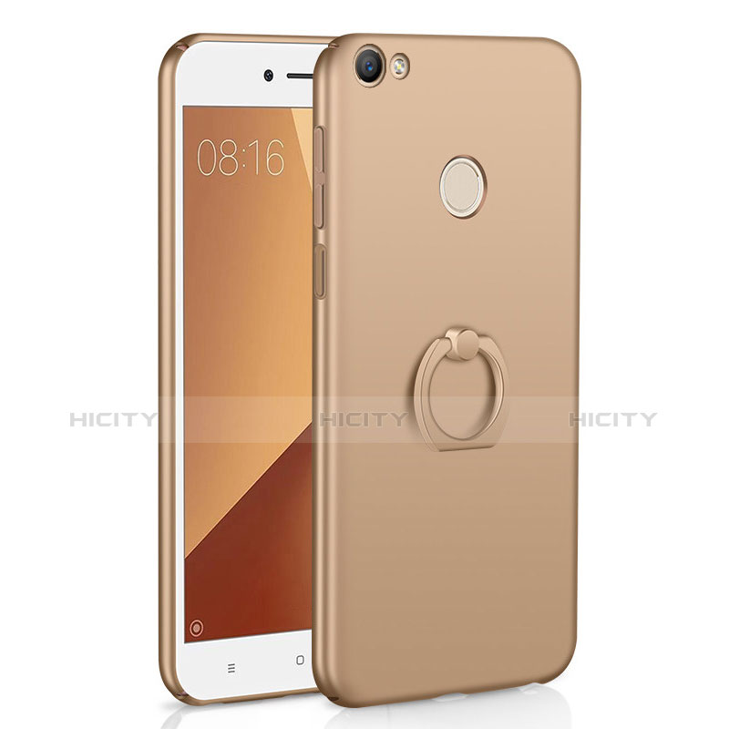 Custodia Plastica Rigida Cover Opaca con Anello Supporto A01 per Xiaomi Redmi Y1 Oro