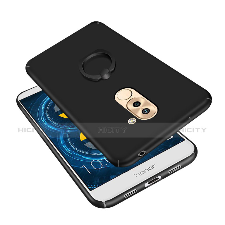 Custodia Plastica Rigida Cover Opaca con Anello Supporto A02 per Huawei Honor 6X Pro