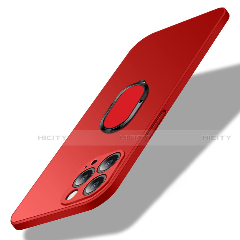 Custodia Plastica Rigida Cover Opaca con Magnetico Anello Supporto A01 per Apple iPhone 13 Pro Rosso