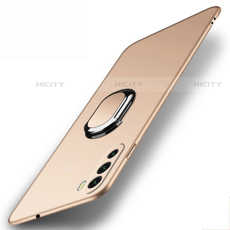 Custodia Plastica Rigida Cover Opaca con Magnetico Anello Supporto A01 per Huawei Mate 40 Lite 5G Oro