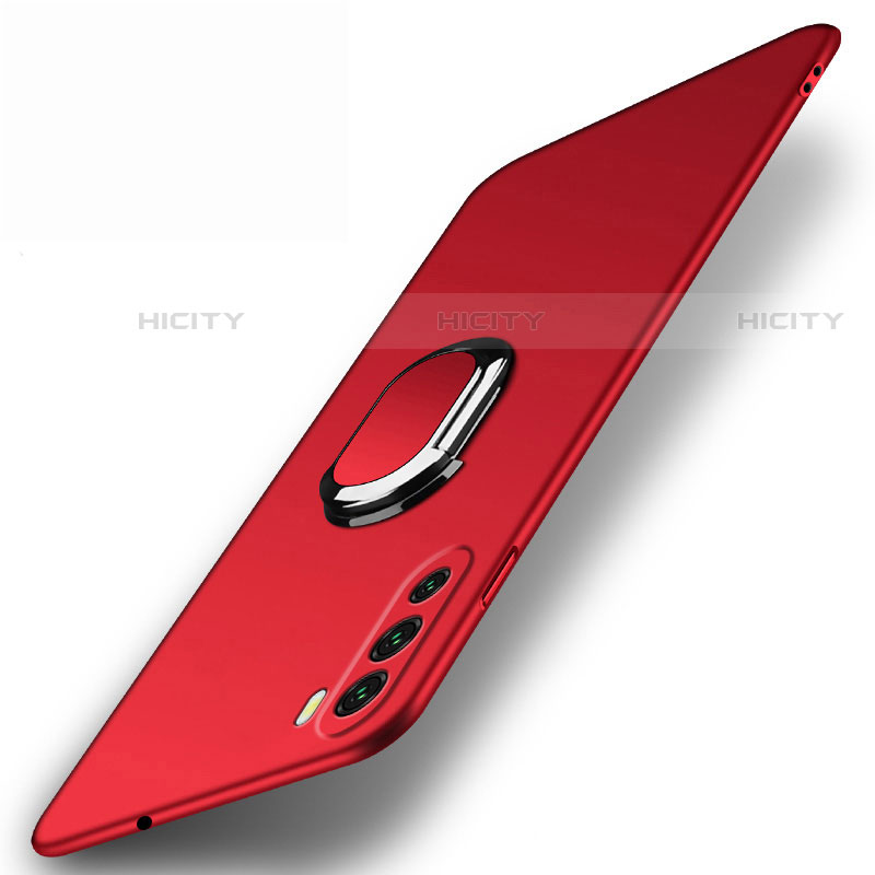 Custodia Plastica Rigida Cover Opaca con Magnetico Anello Supporto A01 per Huawei Mate 40 Lite 5G Rosso