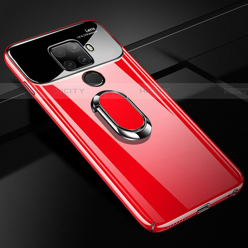 Custodia Plastica Rigida Cover Opaca con Magnetico Anello Supporto A01 per Huawei Nova 5z Rosso