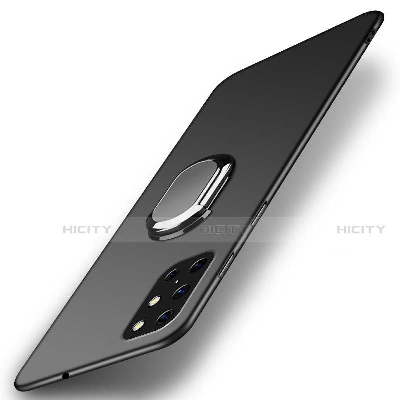 Custodia Plastica Rigida Cover Opaca con Magnetico Anello Supporto A01 per OnePlus 8T 5G Nero