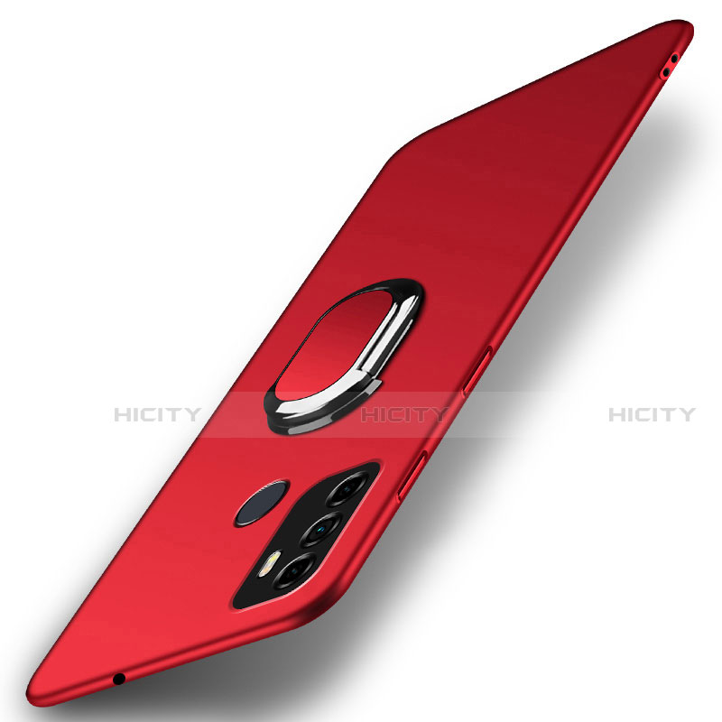 Custodia Plastica Rigida Cover Opaca con Magnetico Anello Supporto A01 per Oppo A33 Rosso