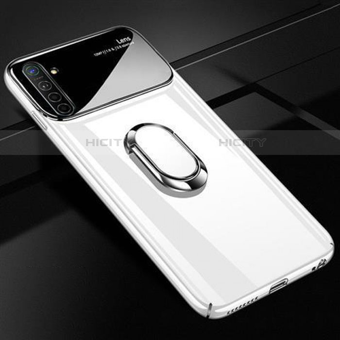 Custodia Plastica Rigida Cover Opaca con Magnetico Anello Supporto A01 per Oppo K5 Bianco