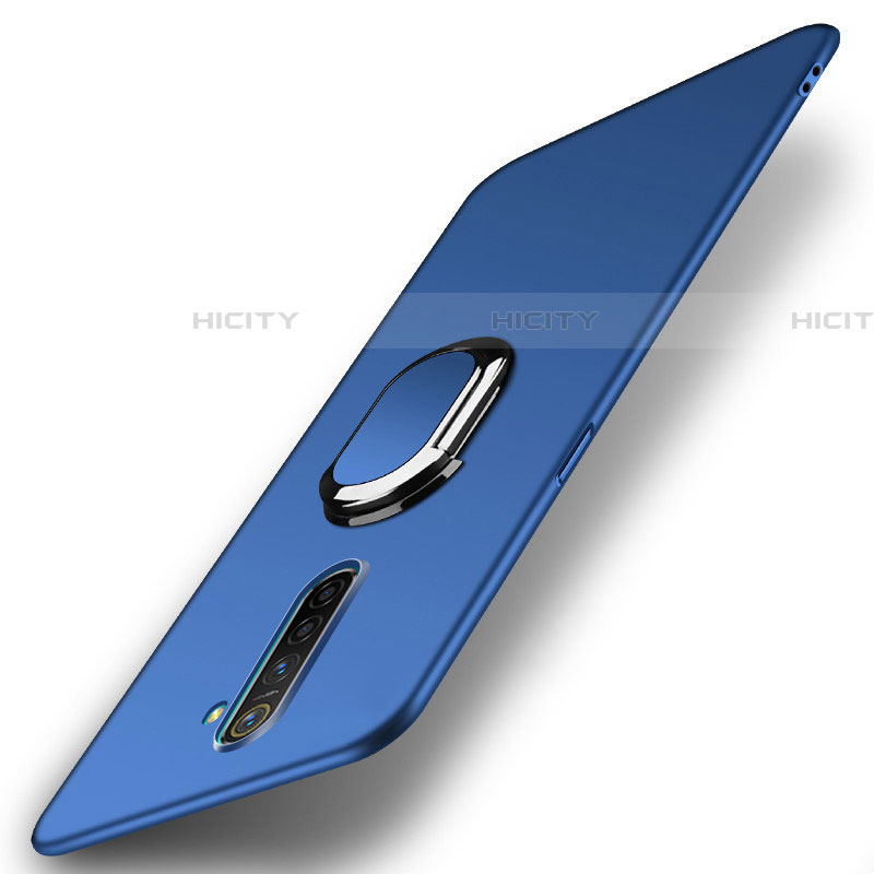 Custodia Plastica Rigida Cover Opaca con Magnetico Anello Supporto A01 per Realme X2 Pro Blu