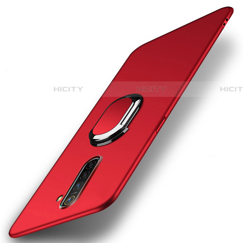 Custodia Plastica Rigida Cover Opaca con Magnetico Anello Supporto A01 per Realme X2 Pro Rosso