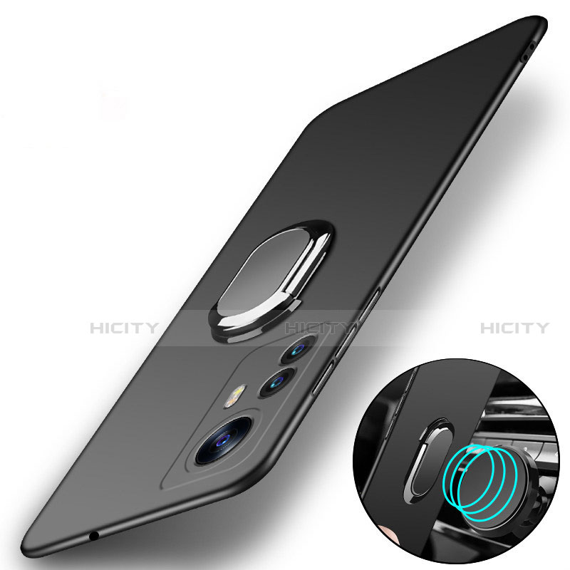 Custodia Plastica Rigida Cover Opaca con Magnetico Anello Supporto A01 per Xiaomi Mi 12 5G