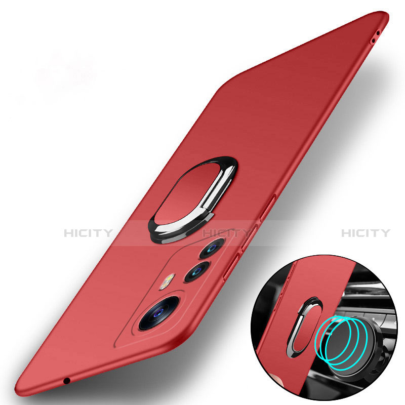 Custodia Plastica Rigida Cover Opaca con Magnetico Anello Supporto A01 per Xiaomi Mi 12 5G