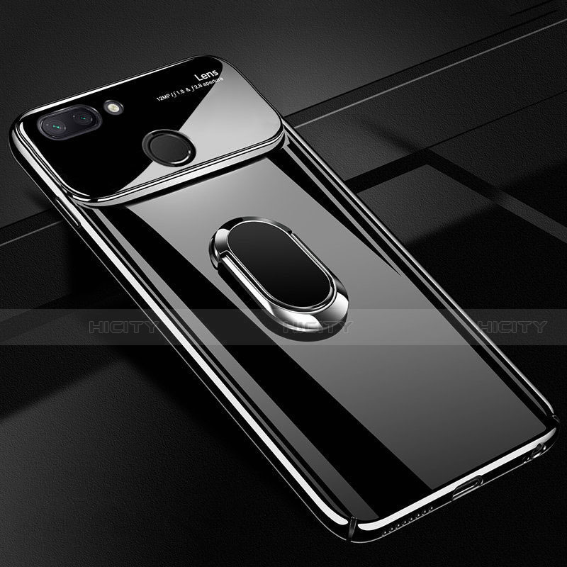 Custodia Plastica Rigida Cover Opaca con Magnetico Anello Supporto A01 per Xiaomi Mi 8 Lite Nero