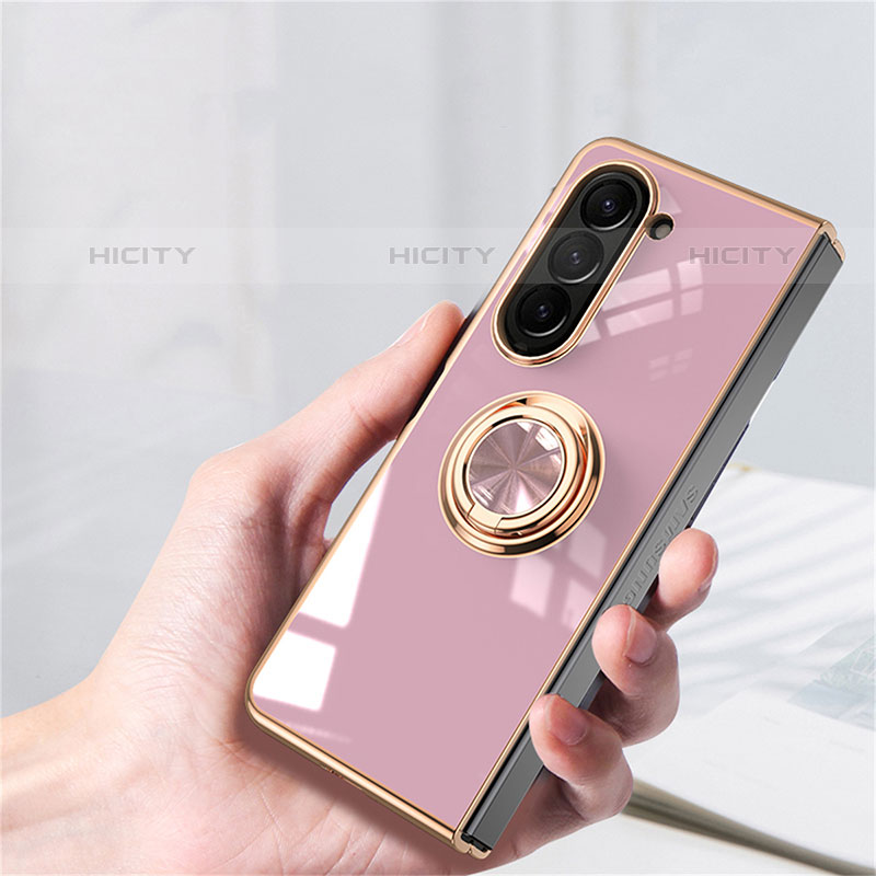 Custodia Plastica Rigida Cover Opaca con Magnetico Anello Supporto AN1 per Samsung Galaxy Z Fold5 5G