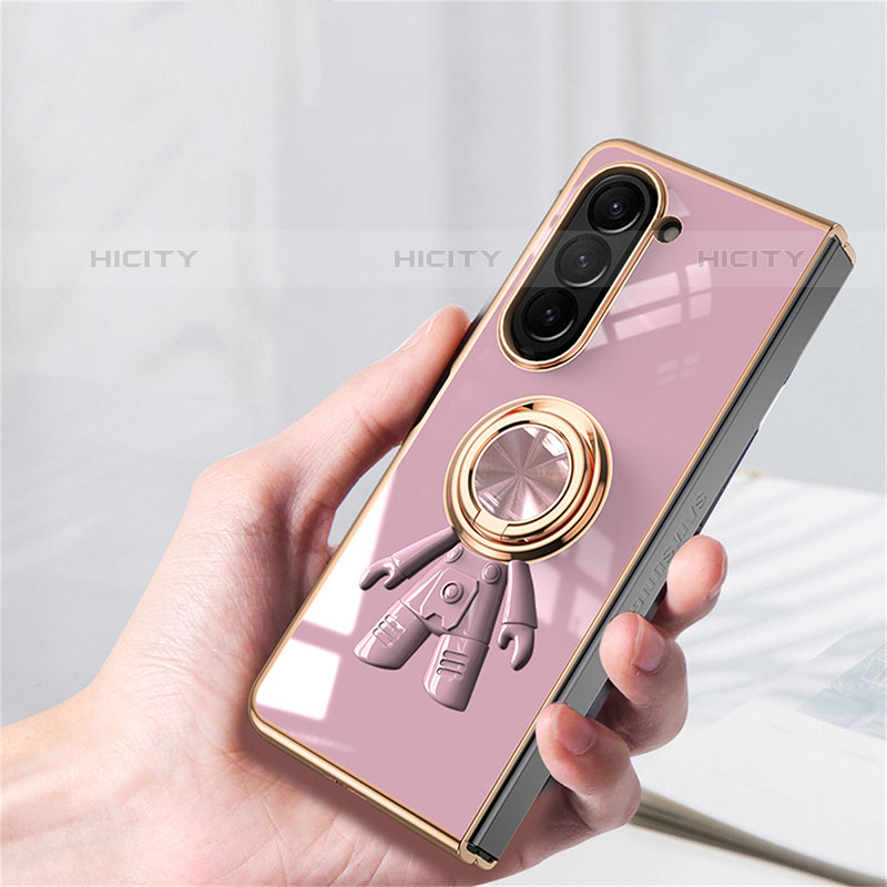 Custodia Plastica Rigida Cover Opaca con Magnetico Anello Supporto AN2 per Samsung Galaxy Z Fold5 5G