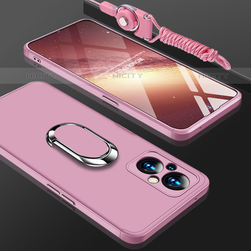 Custodia Plastica Rigida Cover Opaca con Magnetico Anello Supporto GK1 per Oppo F21s Pro 5G Oro Rosa