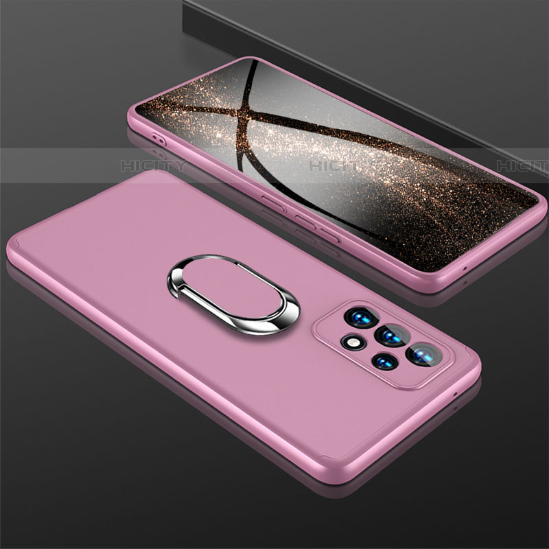 Custodia Plastica Rigida Cover Opaca con Magnetico Anello Supporto GK1 per Samsung Galaxy A53 5G Oro Rosa