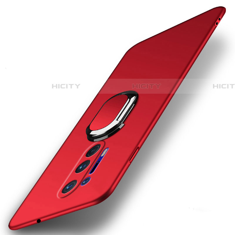 Custodia Plastica Rigida Cover Opaca con Magnetico Anello Supporto P01 per OnePlus 8 Pro Rosso