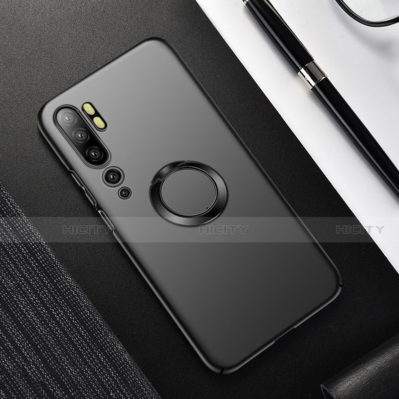 Custodia Plastica Rigida Cover Opaca con Magnetico Anello Supporto P01 per Xiaomi Mi Note 10