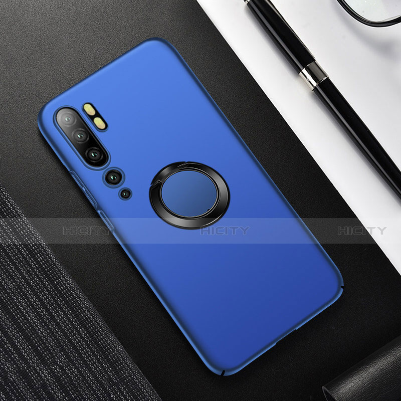 Custodia Plastica Rigida Cover Opaca con Magnetico Anello Supporto P01 per Xiaomi Mi Note 10 Pro