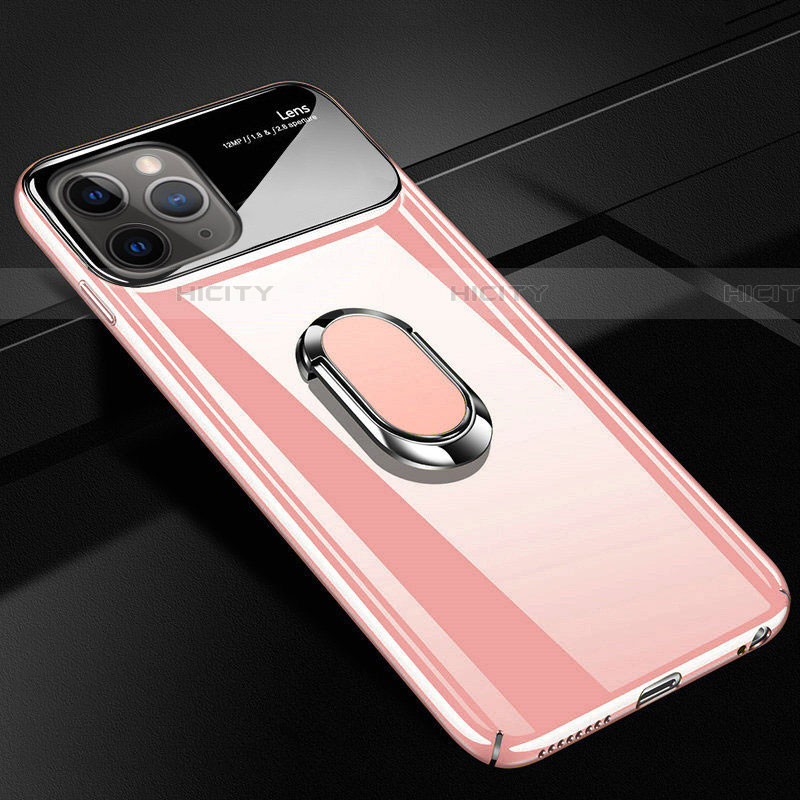 Custodia Plastica Rigida Cover Opaca con Magnetico Anello Supporto P02 per Apple iPhone 11 Pro Max Rosa