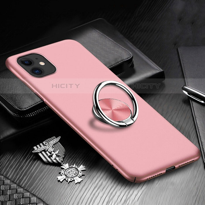 Custodia Plastica Rigida Cover Opaca con Magnetico Anello Supporto P03 per Apple iPhone 11 Rosa