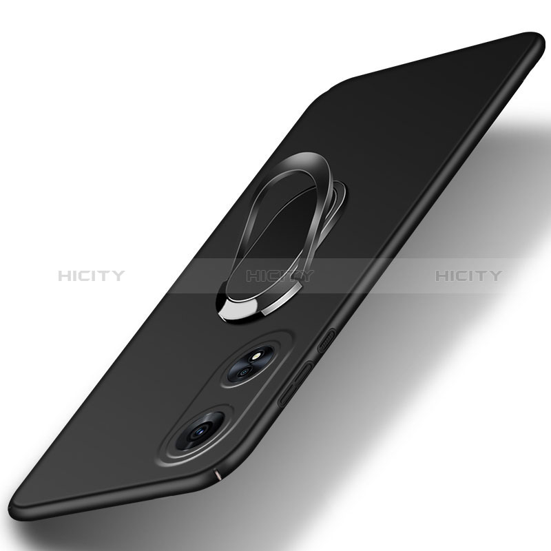 Custodia Plastica Rigida Cover Opaca con Magnetico Anello Supporto per Oppo A1 Pro 5G Nero