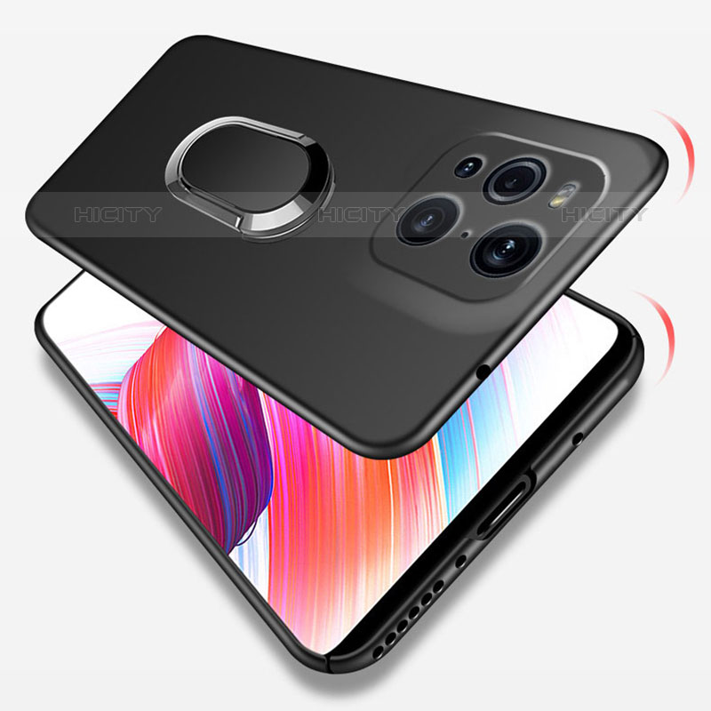 Custodia Plastica Rigida Cover Opaca con Magnetico Anello Supporto per Oppo Find X3 Pro 5G