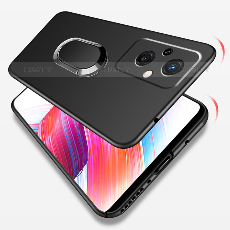 Custodia Plastica Rigida Cover Opaca con Magnetico Anello Supporto per Oppo Reno7 Z 5G