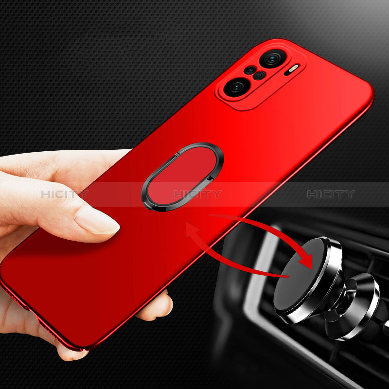 Custodia Plastica Rigida Cover Opaca con Magnetico Anello Supporto per Xiaomi Redmi K40 Pro 5G