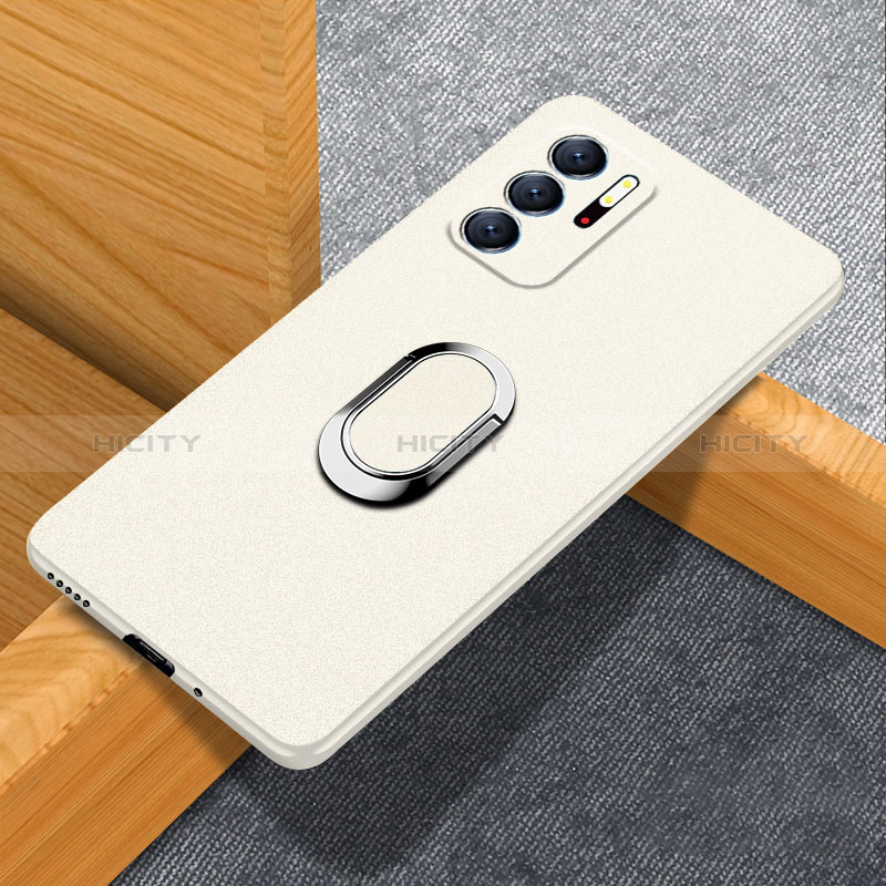 Custodia Plastica Rigida Cover Opaca con Magnetico Anello Supporto per Xiaomi Redmi Note 10 5G Bianco