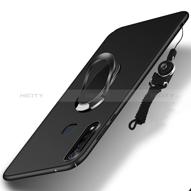 Custodia Plastica Rigida Cover Opaca con Magnetico Anello Supporto S01 per Vivo Y5s Nero