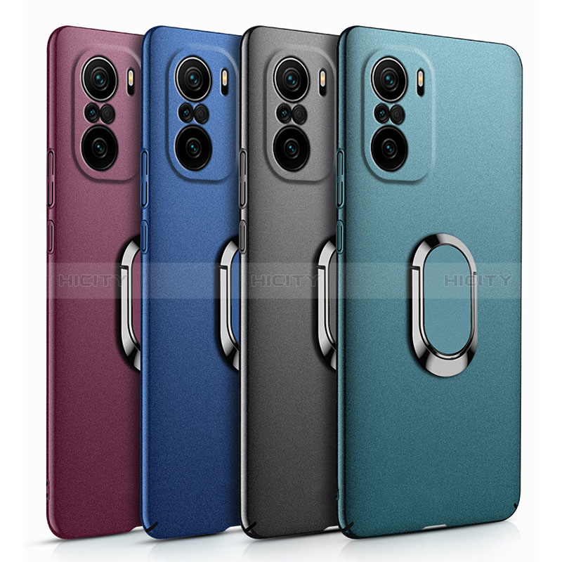 Custodia Plastica Rigida Cover Opaca con Magnetico Anello Supporto S01 per Xiaomi Mi 11i 5G