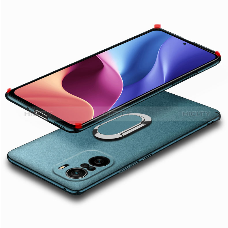 Custodia Plastica Rigida Cover Opaca con Magnetico Anello Supporto S01 per Xiaomi Redmi K40 5G