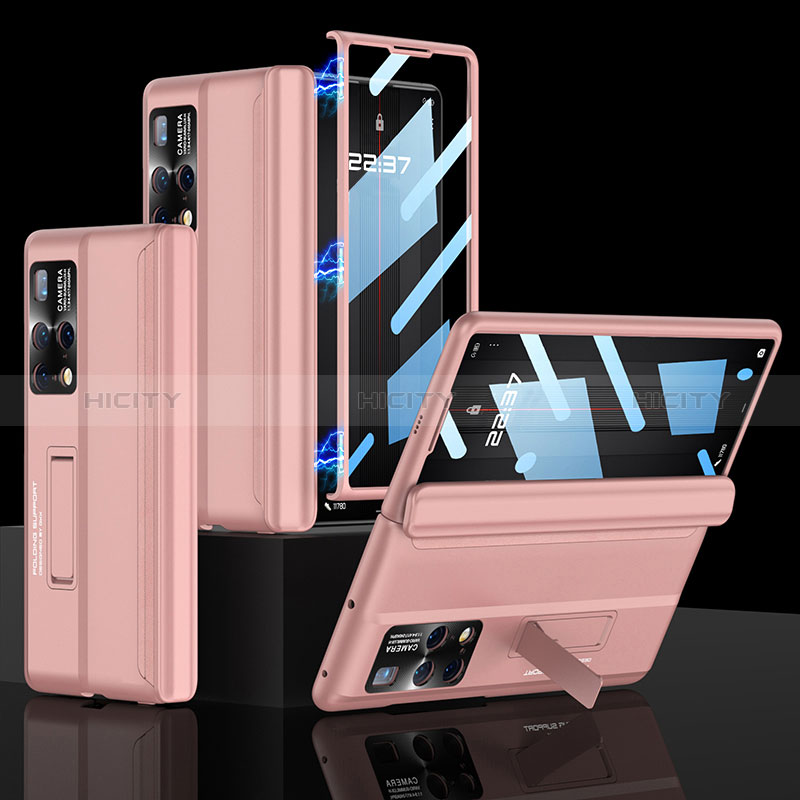 Custodia Plastica Rigida Cover Opaca con Supporto AC1 per Huawei Mate X2 Rosa