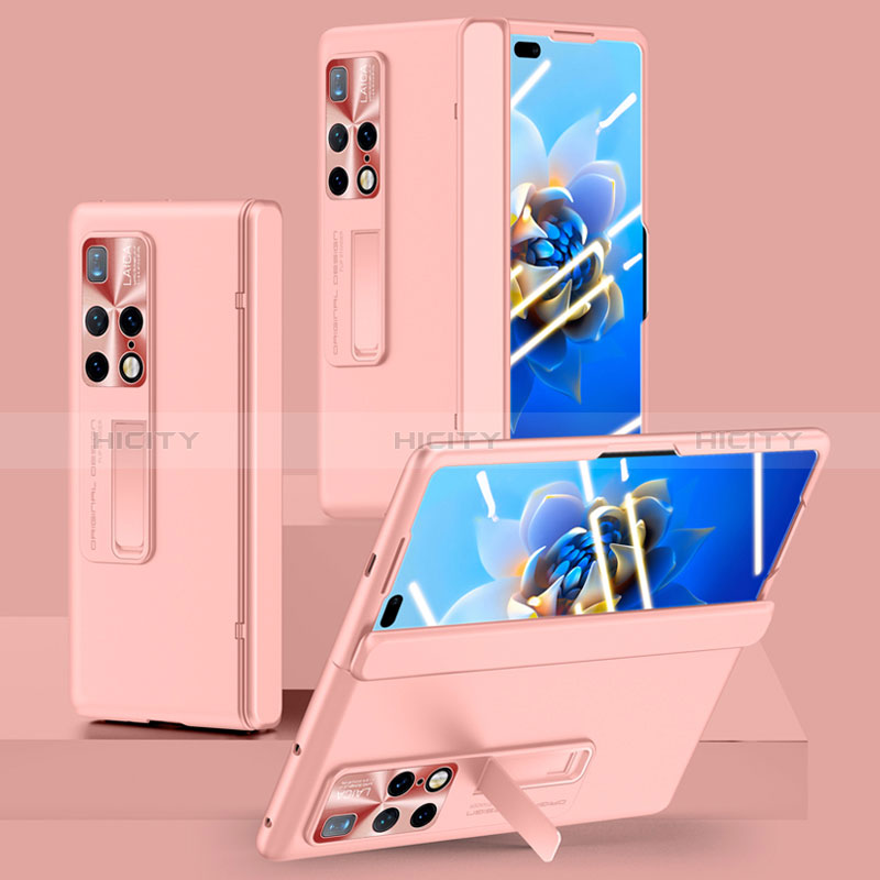 Custodia Plastica Rigida Cover Opaca con Supporto QK1 per Huawei Mate X2 Rosa