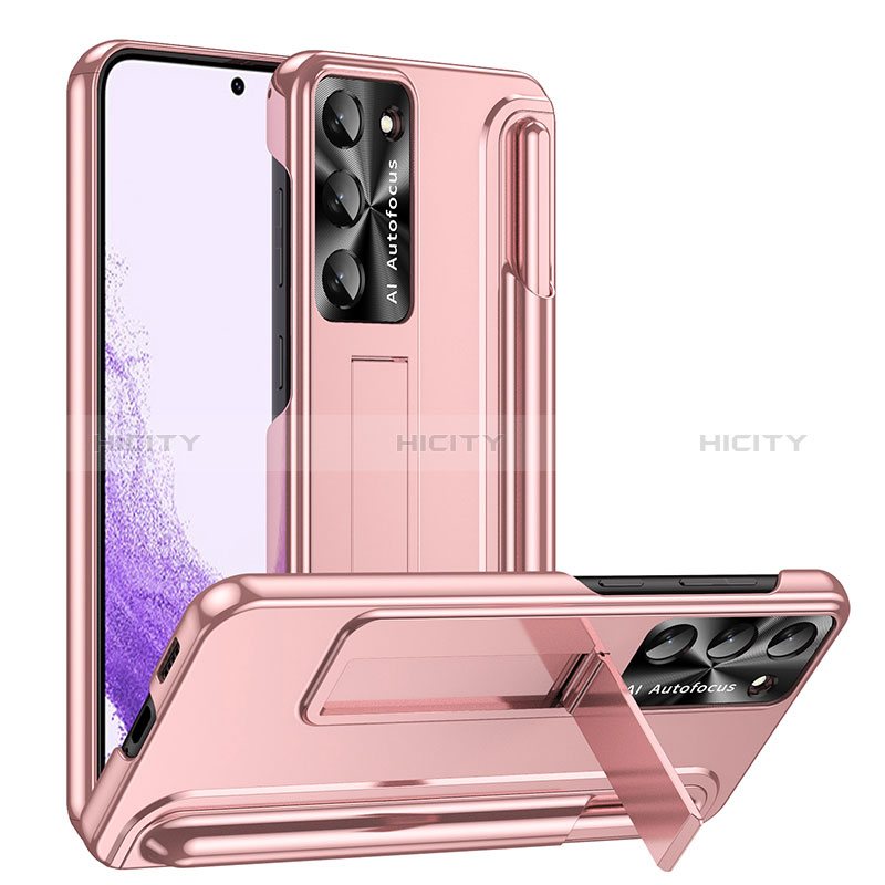 Custodia Plastica Rigida Cover Opaca con Supporto ZL1 per Samsung Galaxy S22 5G Oro Rosa