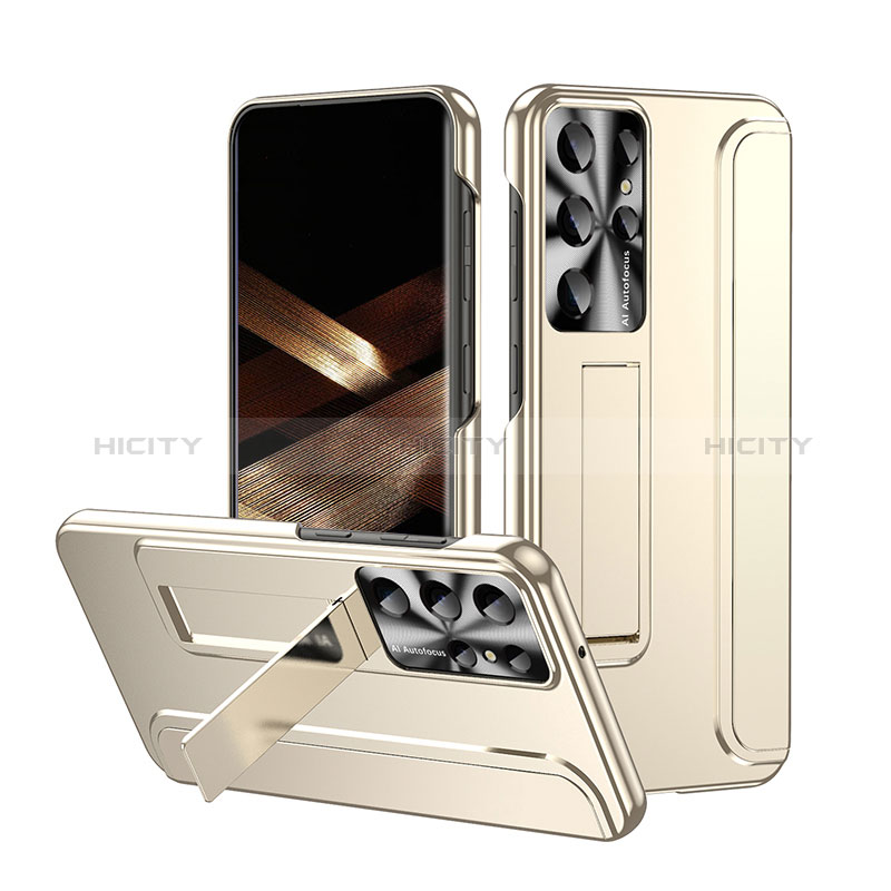 Custodia Plastica Rigida Cover Opaca con Supporto ZL2 per Samsung Galaxy S25 Ultra 5G Oro