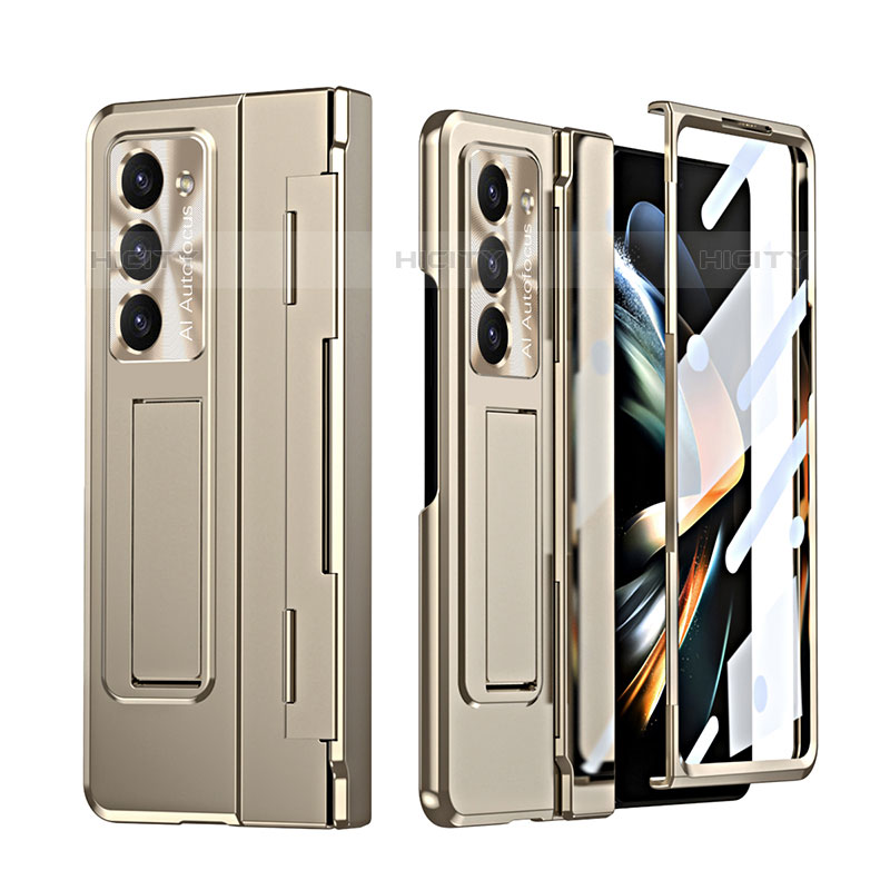 Custodia Plastica Rigida Cover Opaca con Supporto ZL3 per Samsung Galaxy Z Fold5 5G Oro