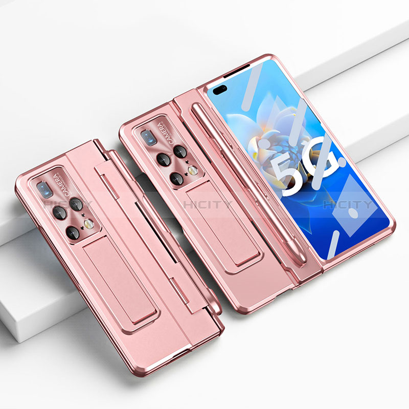 Custodia Plastica Rigida Cover Opaca con Supporto ZL5 per Huawei Mate X2 Rosa