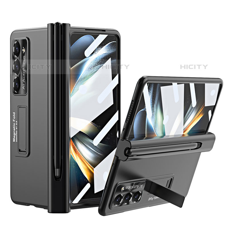 Custodia Plastica Rigida Cover Opaca con Supporto ZL5 per Samsung Galaxy Z Fold5 5G Nero