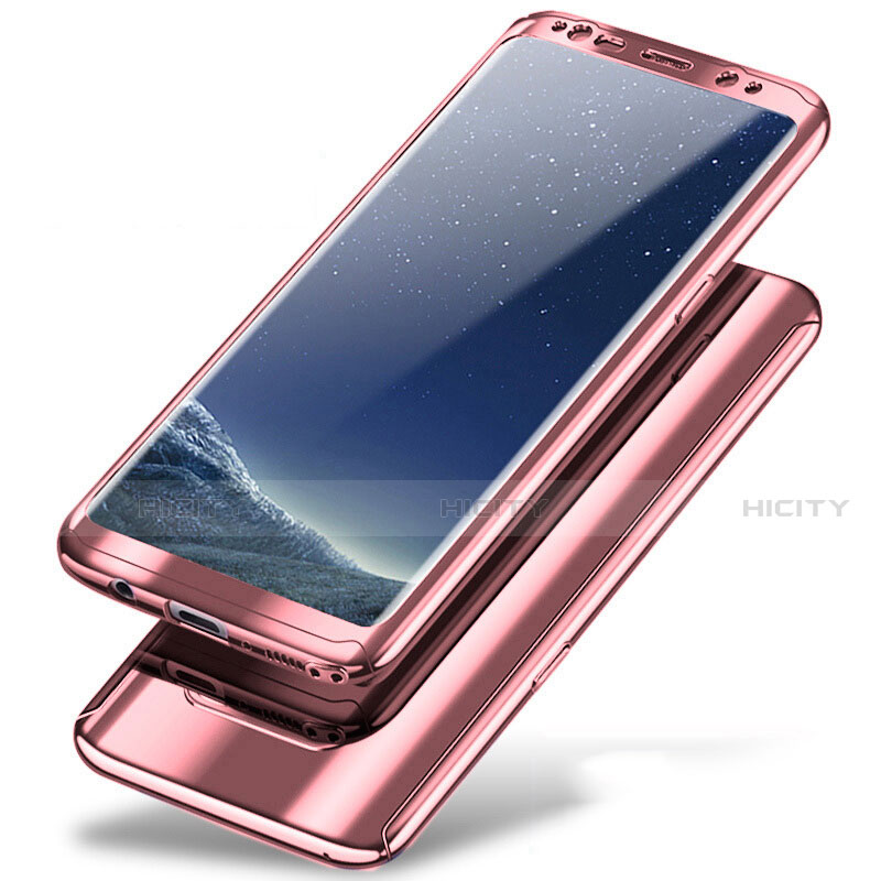 Custodia Plastica Rigida Cover Opaca Fronte e Retro 360 Gradi A01 per Samsung Galaxy Note 8 Duos N950F Oro Rosa